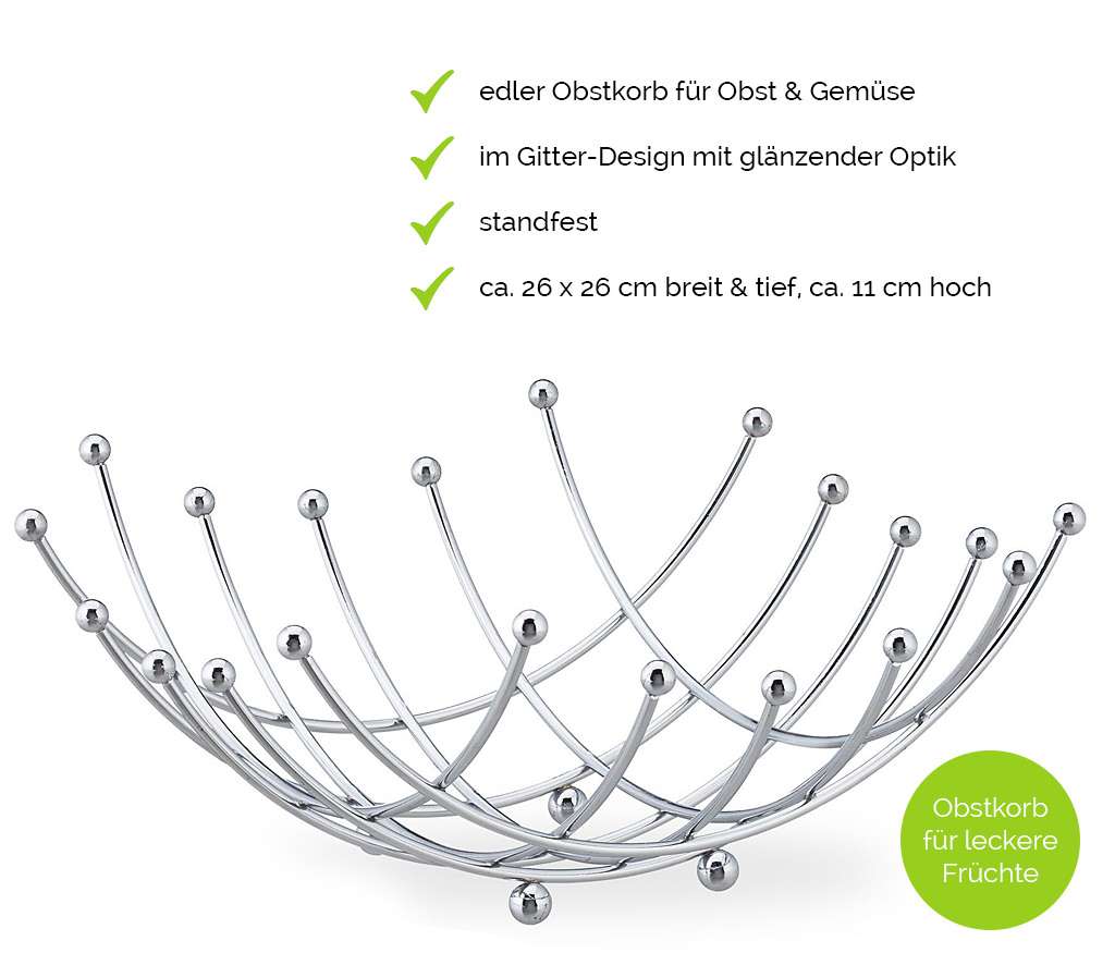 Obstkorb aus Metall & frisches Obst | Geschenk