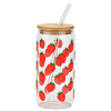 Trinkglas Erdbeere mit Glasstrohhalm