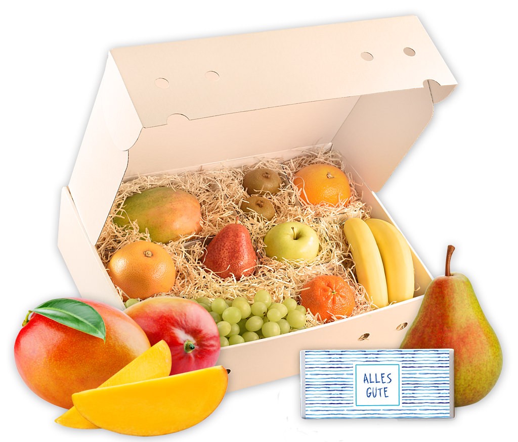 Obstbox Alles Gute mit erlesenen und gesundem Obst