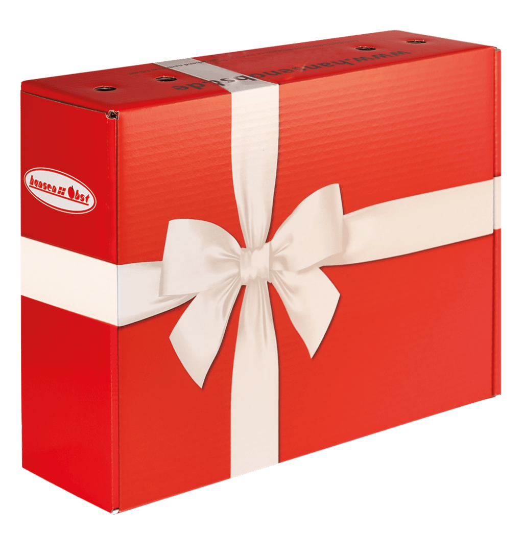 Verpackungsdesign: "Die Klassische" (rote Box mit weißer Schleife)