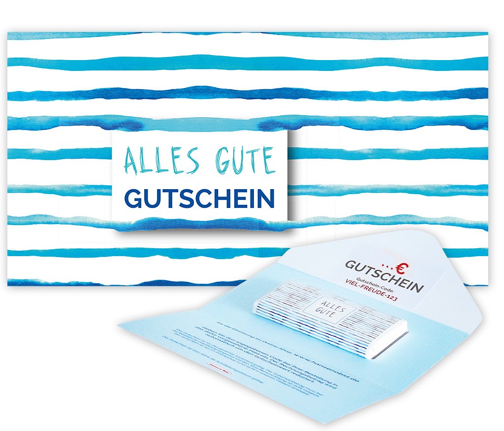 Gutschein-Karte "Alles Gute" mit Schokolade