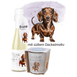 SET: DACKEL Windlicht & Sekt 11%(0,2l) 
